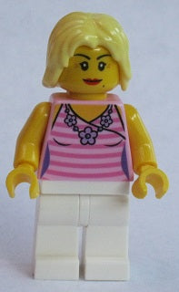 Preowned LEGO® Minifigure – Town twn239 Mom Pink Striped Top