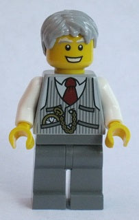 Preowned LEGO® Minifigure – Town twn243 Grandpa Pinstripe Vest and Pocket Watch