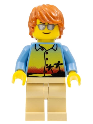 Preowned LEGO® Minifigure – Town twn245 Dad Sunset and Palm Trees Shirt
