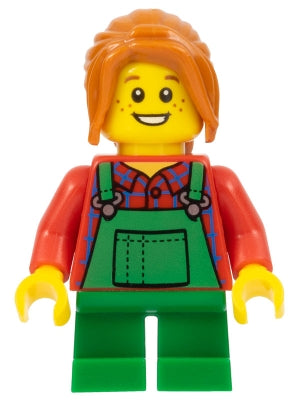 Preowned LEGO® Minifigure – Town twn262 Light Keeper Girl Green Overalls Short Legs