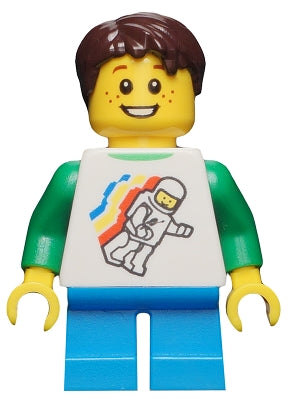 Preowned LEGO® Minifigure – Town twn264 Classic Space Minifigure Floating Pattern Dark Azur
