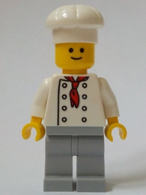 Preowned LEGO® Minifigure – Town twn269a Baker (Chef) White Torso w/8 Buttons No Wrinkles F