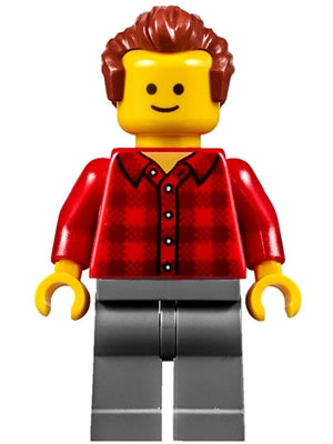 Preowned LEGO® Minifigure – Town twn274 Music Store Assistant Male Red Plaid Flannel Shirt