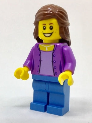 Preowned LEGO® Minifigure – Town twn280 Medium Lavender Jacket over Lavender Shirt Medium B