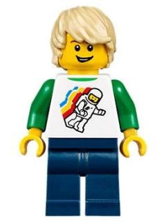 Preowned LEGO® Minifigure – Town twn296 Boy Classic Space Minifigure Floating Pattern Dark