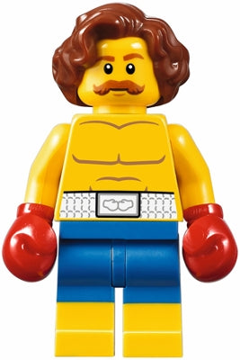 Preowned LEGO® Minifigure – Town twn309 Boxer Wavy Reddish Brown Hair