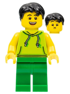 Preowned LEGO® Minifigure – LEGO® Brand twn351 Ludo Green Male Lime Hoodie Green Legs Black