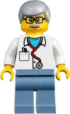 Preowned LEGO® Minifigure – Town twn357 Veterinarian Dr. Jones w/Light Bluish Gray Hair Gla