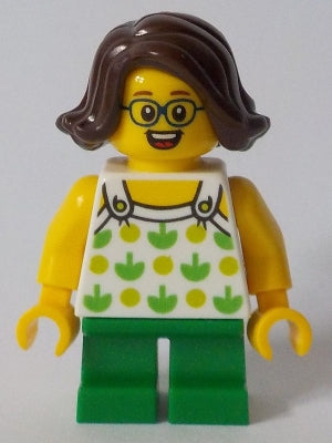 Preowned LEGO® Minifigure – Town twn370 Child Girl White Halter Top w/Green Apples and Lime