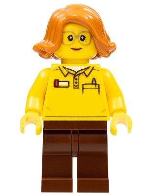 Preowned LEGO® Minifigure – Town twn381 Female Toy Store Worker (LEGO® Logo on Reverse of T