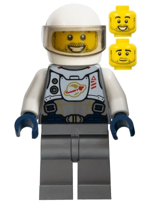 Preowned LEGO® Minifigure – Town twn400 Astronaut Male Flat Silver Spacesuit w/Harness and