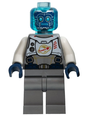 Preowned LEGO® Minifigure – Town twn401 Cyber Drone Robot Flat Silver Spacesuit w/Harness a