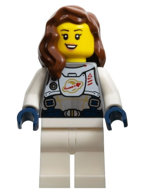 Preowned LEGO® Minifigure – Town twn411 Astronaut Female Flat Silver Spacesuit w/Harness an