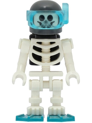 Preowned LEGO® Minifigure – Town twn429 Skeleton Diver Black Air Tanks Dark Turquoise Flipp