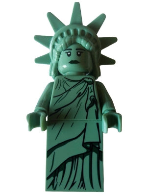 Preowned LEGO® Minifigure – Town twn443 Lady Liberty Hard Plastic Hair w/Tiara