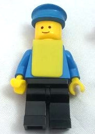 Preowned LEGO® Minifigure – Town twn448 Plain Blue Torso w/Blue Arms Black Legs Blue Hat Ye