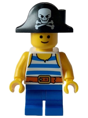 Preowned LEGO® Minifigure – Town twn450 Child Pirate Costume White Tank Top w/Blue Stripes