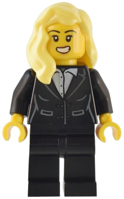 Preowned LEGO® Minifigure – Town twn457 Magician Female Black Suit Jacket w/White Button Up