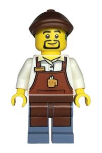 Preowned LEGO® Minifigure – Town twn473 Barista Male Reddish Brown Apron w/Cup and Name Tag