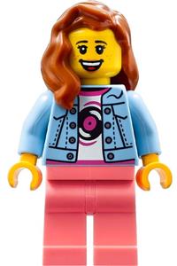 Preowned LEGO® Minifigure – Town twn476 Record Store Clerk Female Bright Light Blue Denim J