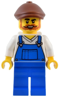 Preowned LEGO® Minifigure – Town twn492 Natural History Museum Window Washer Male Blue Over