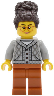 Preowned LEGO® Minifigure – twn514 Tudor House Inn Owner - Light Bluish Gray Knit Cable Cardigan Sweater