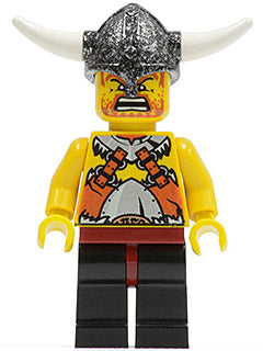 Preowned LEGO® Minifigure – Vikings vik006 Viking Warrior 6b Dark Red Hips and Black Legs