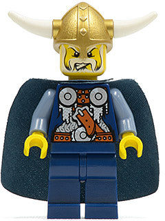 Preowned LEGO® Minifigure – Vikings vik027 Viking Blue Chess King Horns Glued to Helmet