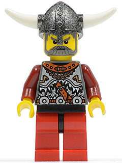 Preowned LEGO® Minifigure – Vikings vik032 Viking Red Chess Bishop Horns Glued to Helmet