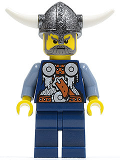 Preowned LEGO® Minifigure – Vikings vik033 Viking Blue Chess Bishop Horns Glued to Helmet