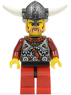 Preowned LEGO® Minifigure – Vikings vik034 Viking Red Chess Pawn Horns Glued to Helmet