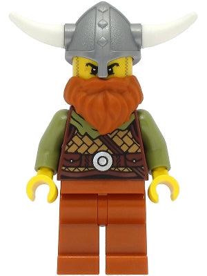Preowned LEGO® Minifigure – Vikings vik038 Viking Warrior Male Medium Nougat Leather Armor