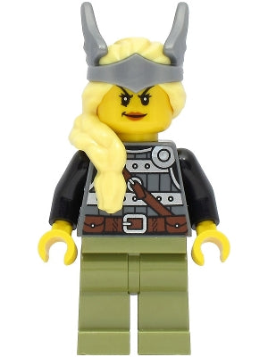 Preowned LEGO® Minifigure – Vikings vik039 Viking Warrior Female Dark Bluish Gray and Silve