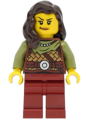 Preowned LEGO® Minifigure – Vikings vik041 Viking Warrior Female Leather Armor Dark Red Leg