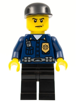 LEGO® Minifigure Town wc004 Police World City Patrolman Dark Blue Shirt w/Badge