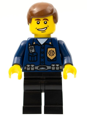 LEGO® Minifigure Town wc009 Police World City Patrolman Dark Blue Shirt w/Badge