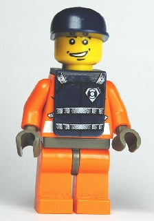 Preowned LEGO® Minifigure – Town wc012s Coast Guard World City Orange Jacket w/Zipper Dark