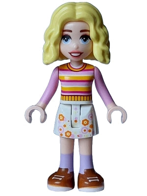 Preowned LEGO® Minifigure – Wednesday wed003 Enid Sinclair - Bright Pink Striped Sweater