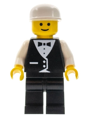 Preowned LEGO® Minifigure – Town wtr004 Town Vest Formal Race Official White Cap