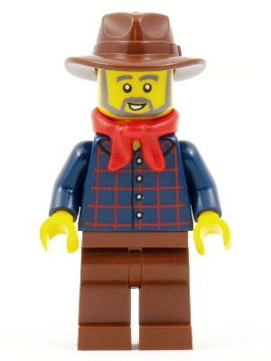 Preowned LEGO® Minifigure – Western ww025 Gold Prospector Male Dark Blue Plaid Button Shirt
