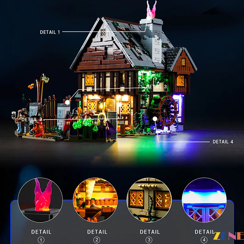 LEGO Light Kit for Disney Hocus Pocus Sanderson Sisters' Cottage 21341 Halloween