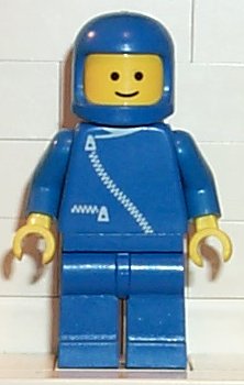 Preowned LEGO® Minifigure – Town zip001 Jacket w/Zipper Blue Blue Legs Blue Classic Helmet