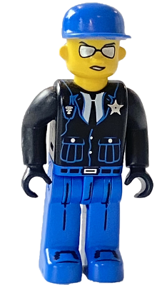 Preowned LEGO® Minifigure – 4 Juniors 4j008 Police Blue Legs Black Jacket Blue Cap