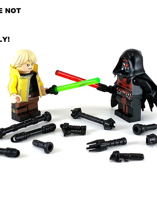 Big Kid Brix Custom LEGO® Minifigure Accessories – Hero Vs. Villain Hilt Pack - Black