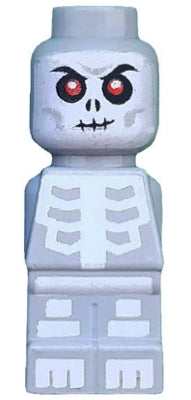 Preowned LEGO® Minifigure – Games 85863pb053 Microfigure NINJAGO Skeleton Light Bluish Gray