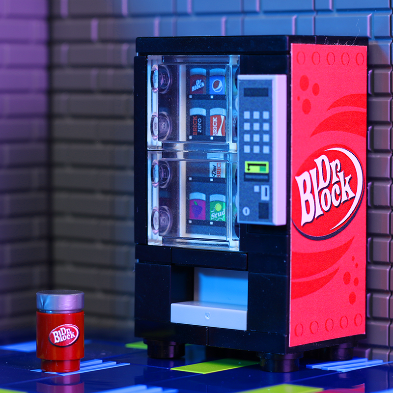 Brickshow Shop Dr. Block Soda Custom Candy Vending Machine Building Kit
