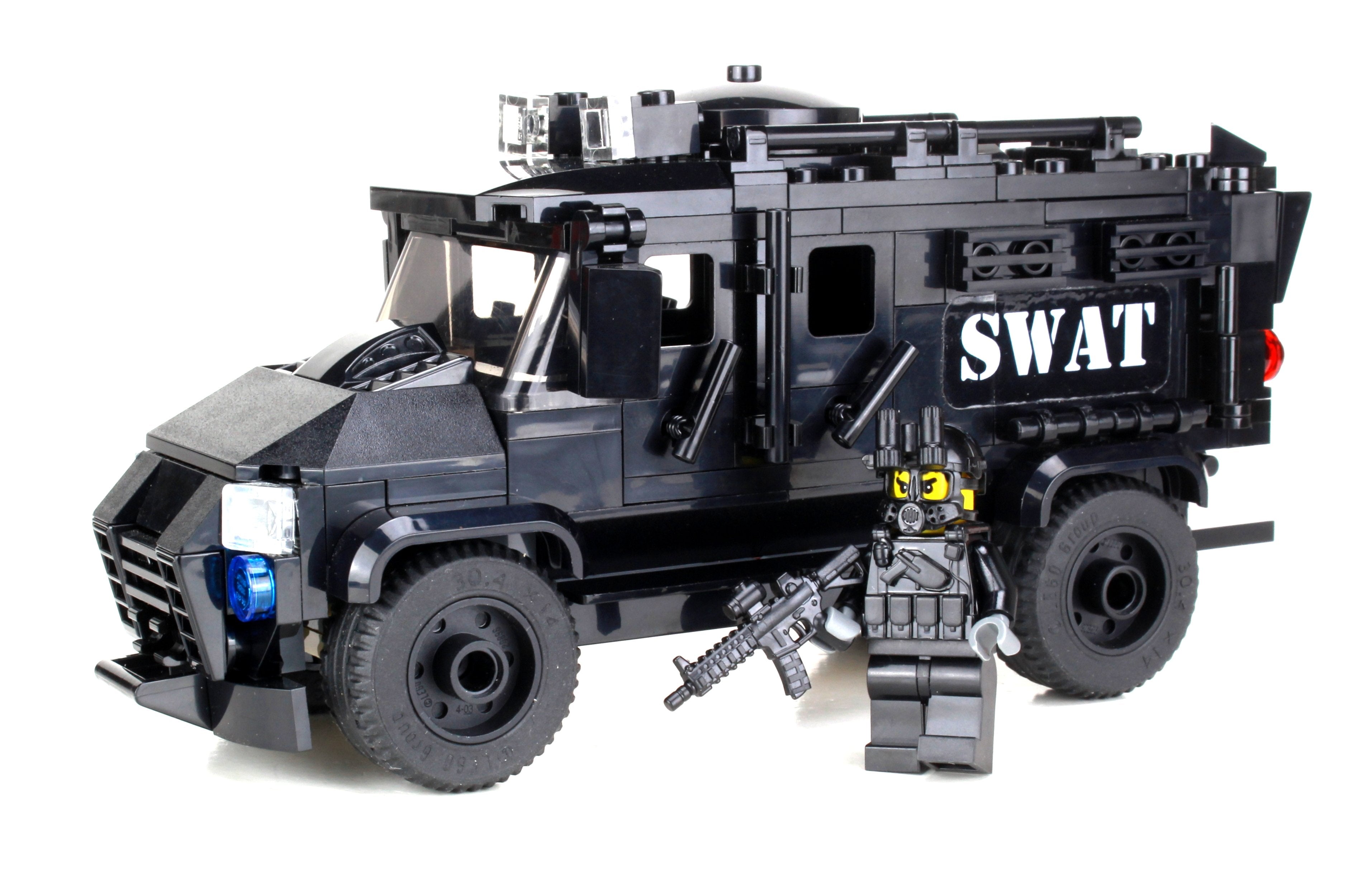 Battle Bricks Custom LEGO® Set – Police SWAT Armored Truck Building Kit