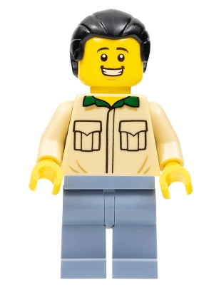 Preowned LEGO® Minifigure – BrickLink Designer Program adp031 Male Tan Shirt Sand Blue Legs