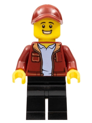 Preowned LEGO® Minifigure – BrickLink Designer Program adp044 Male Dark Red Jacket Black Le