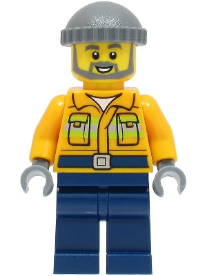 Preowned LEGO® Minifigure – BrickLink Designer Program adp051 Fisherman Bright Light Orange